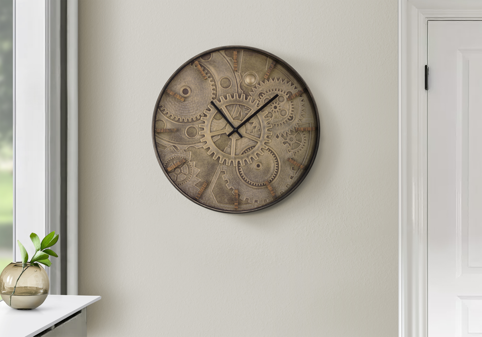 Orologi - 20" Rotondo - Orologio da Parete - Marrone - Transizionale - Foto 2 di 3