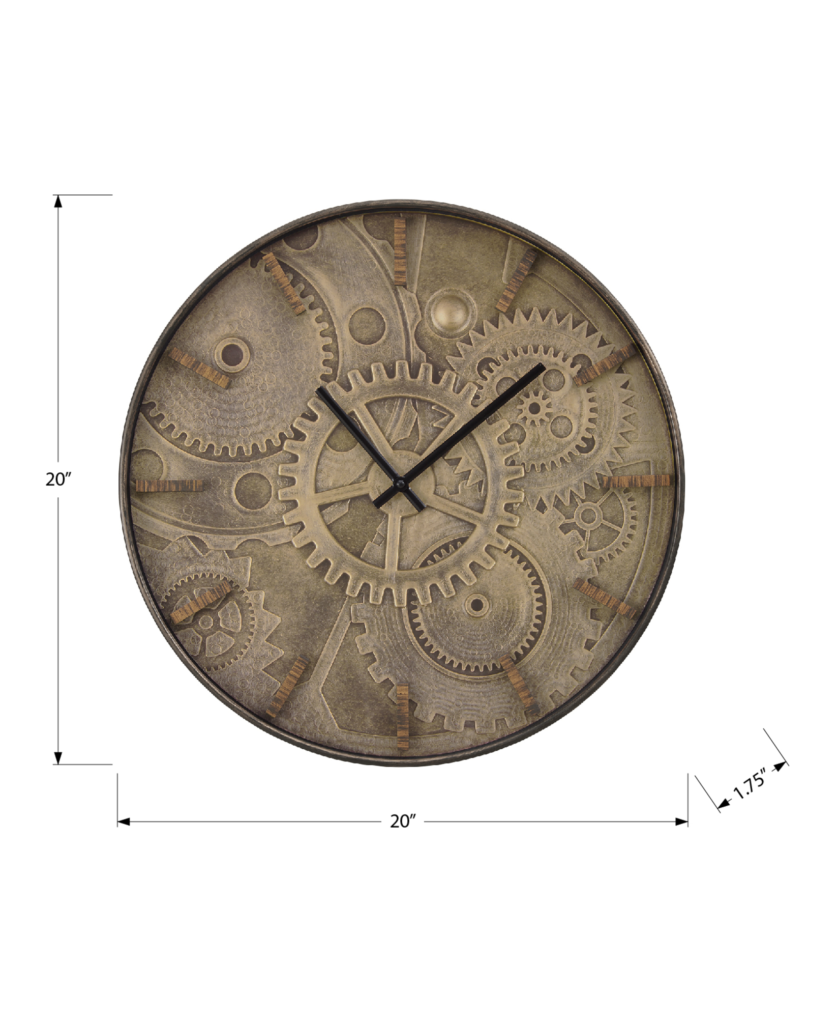 Orologi - 20" Rotondo - Orologio da Parete - Marrone - Transizionale - Foto 3 di 3