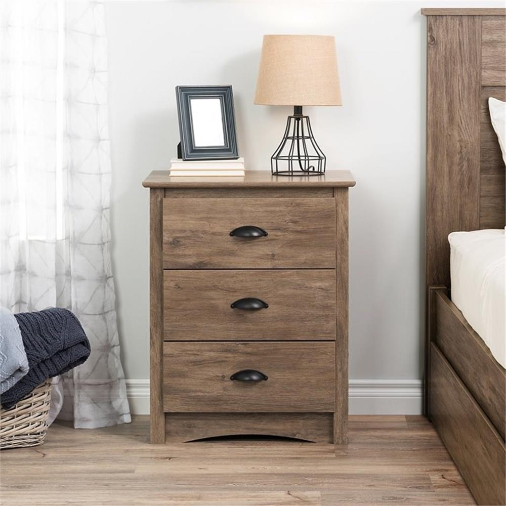 Prepac Sonoma 23 in. 3-Drawer Engineered Wood Nightstand in Drifted Gray - Picture 3 of 7