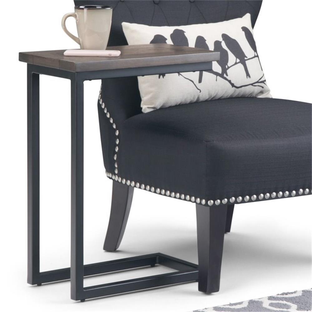 Skyler 18"WD Solid Mango/Metal C Side Table in Walnut Brown/Black & Assembled - Picture 2 of 10