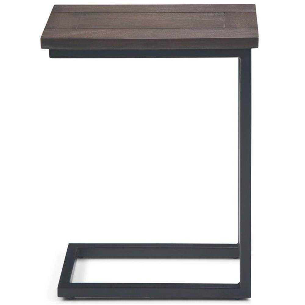 Skyler 18"WD Solid Mango/Metal C Side Table in Walnut Brown/Black & Assembled - Picture 3 of 10