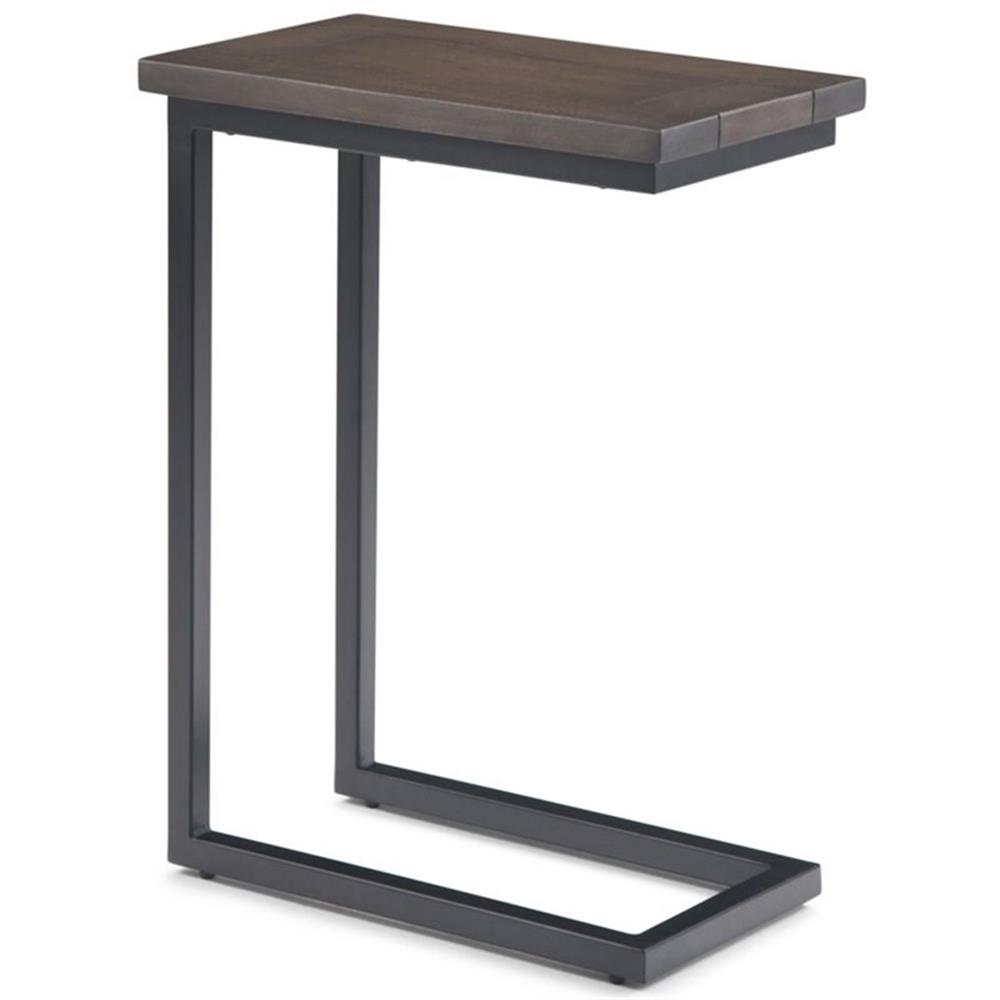 Skyler 18"WD Solid Mango/Metal C Side Table in Walnut Brown/Black & Assembled - Picture 1 of 10