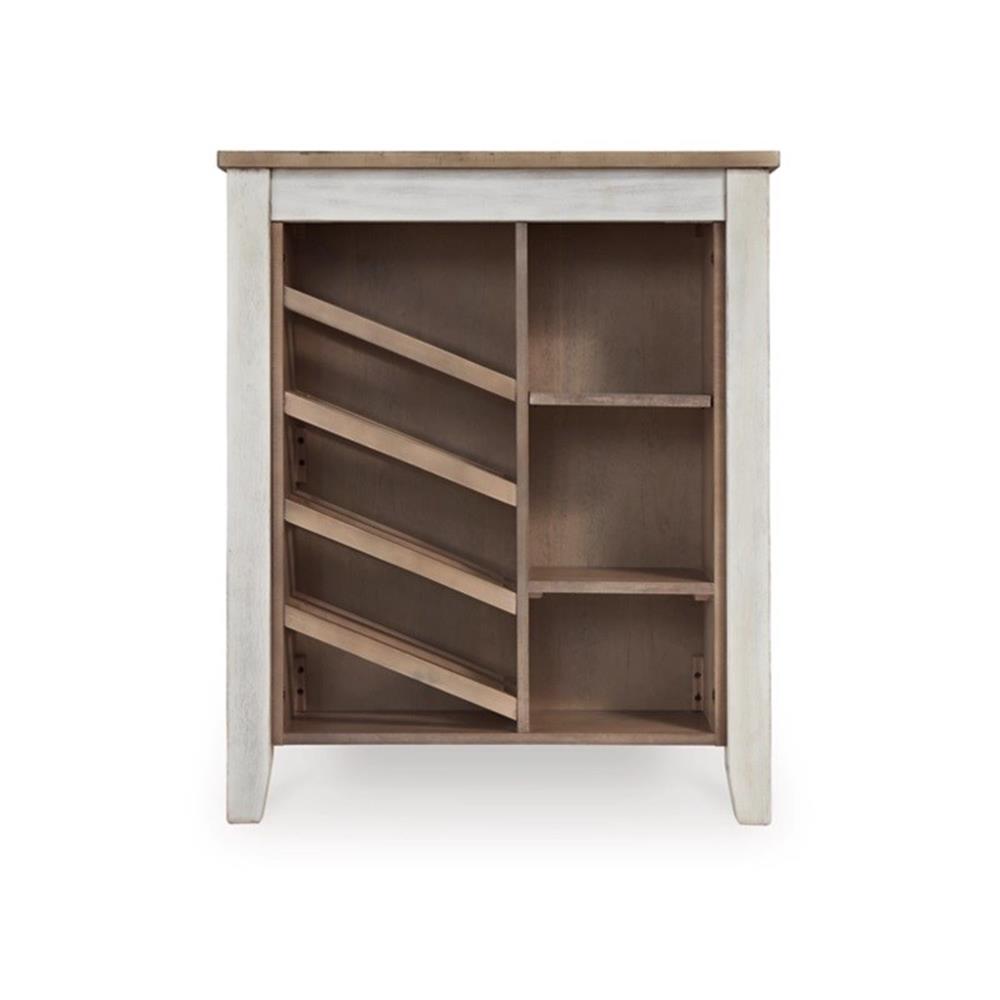 Ashley Skempton Counter Height Dining Table w/Wine Rack in White/Light Brown - Picture 3 of 10