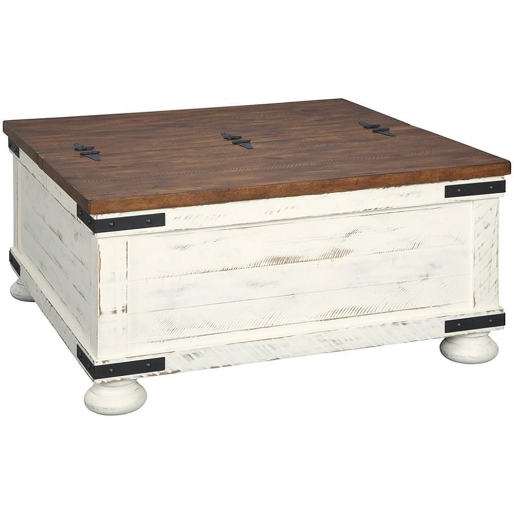 تصميم التوقيع من قبل Ashley Wystfield Storage Coffee Table باللون الأبيض القديم