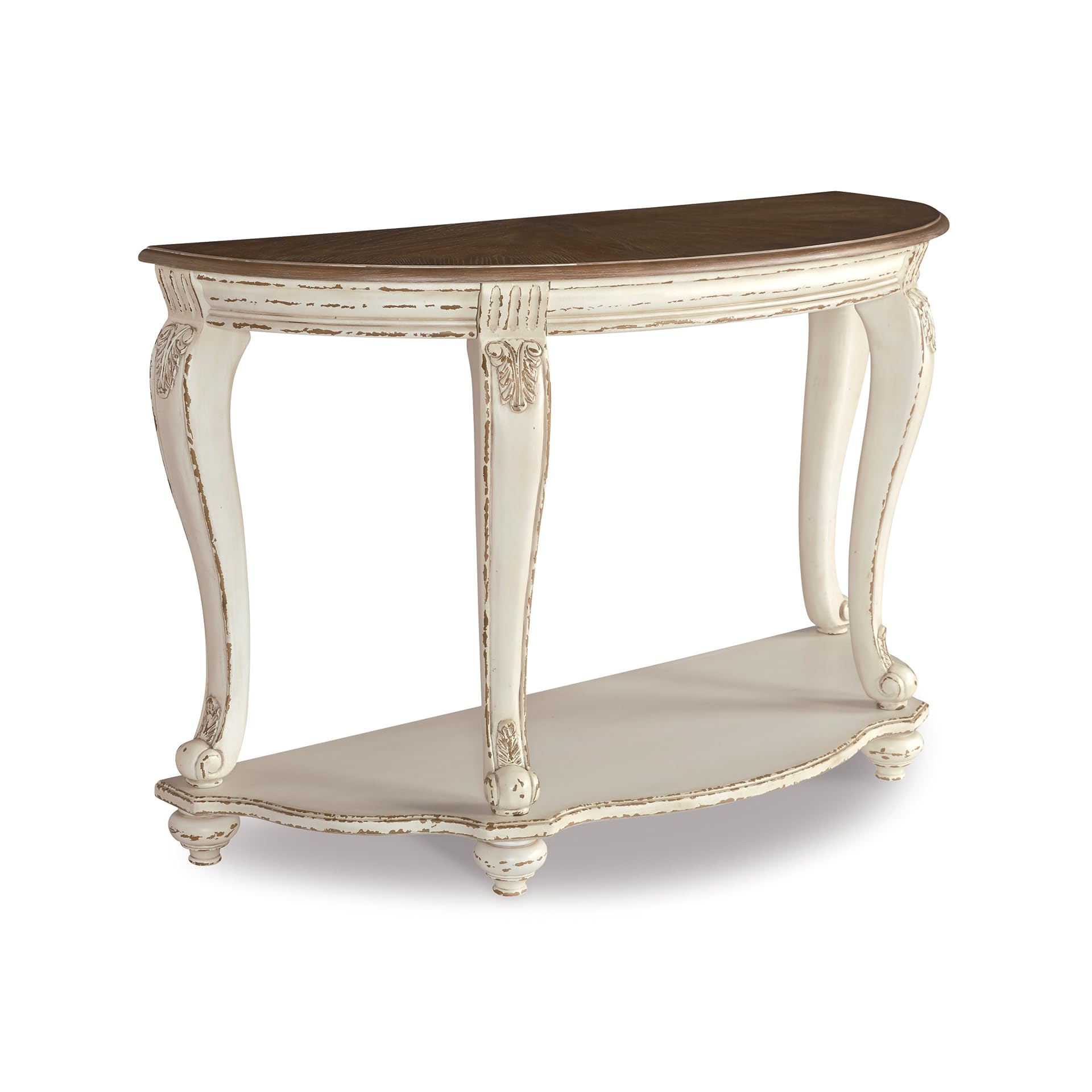 Signature Design by Ashley Realyn Console Table in Chipped White and Brown
