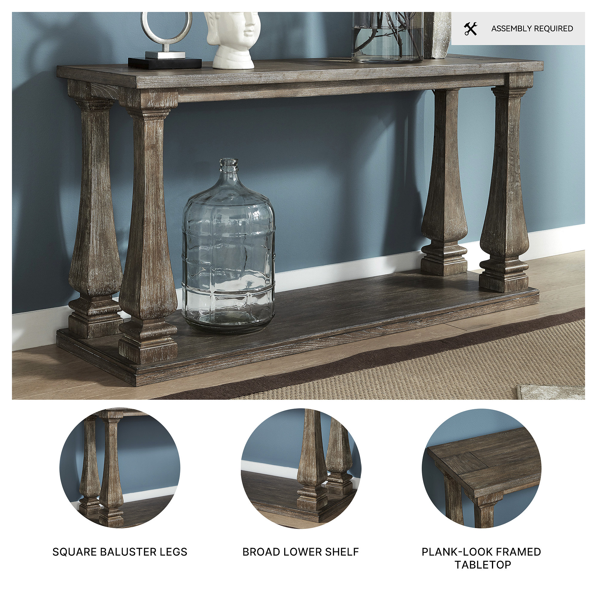 Signature Design by Ashley Johnelle Console Table in Gray - Picture 4 of 5