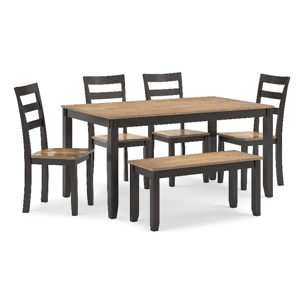 Signature Design by Ashley Gesthaven Natural & Brown Dining Table Set - Set of 6 - Picture 1 of 8