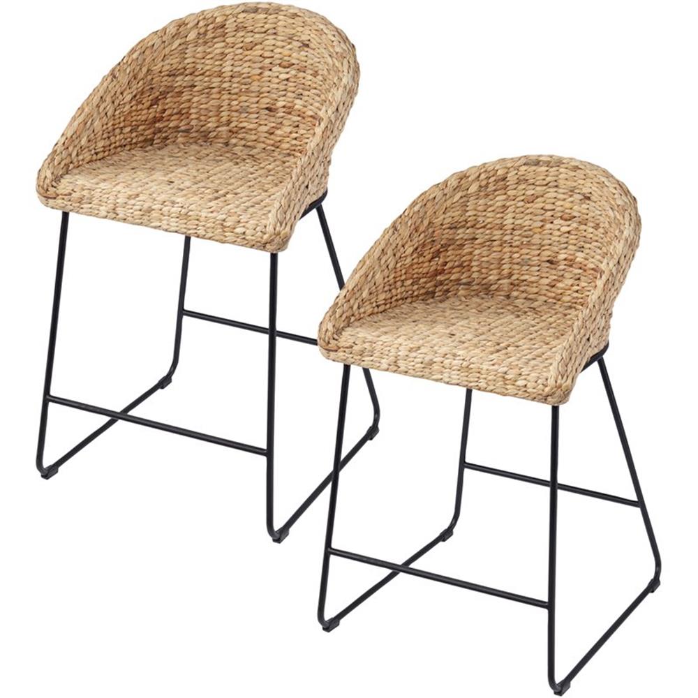 SEI Furniture Landrine 24.75″ Rattan Counter Stool in Natural (Set of 2)
