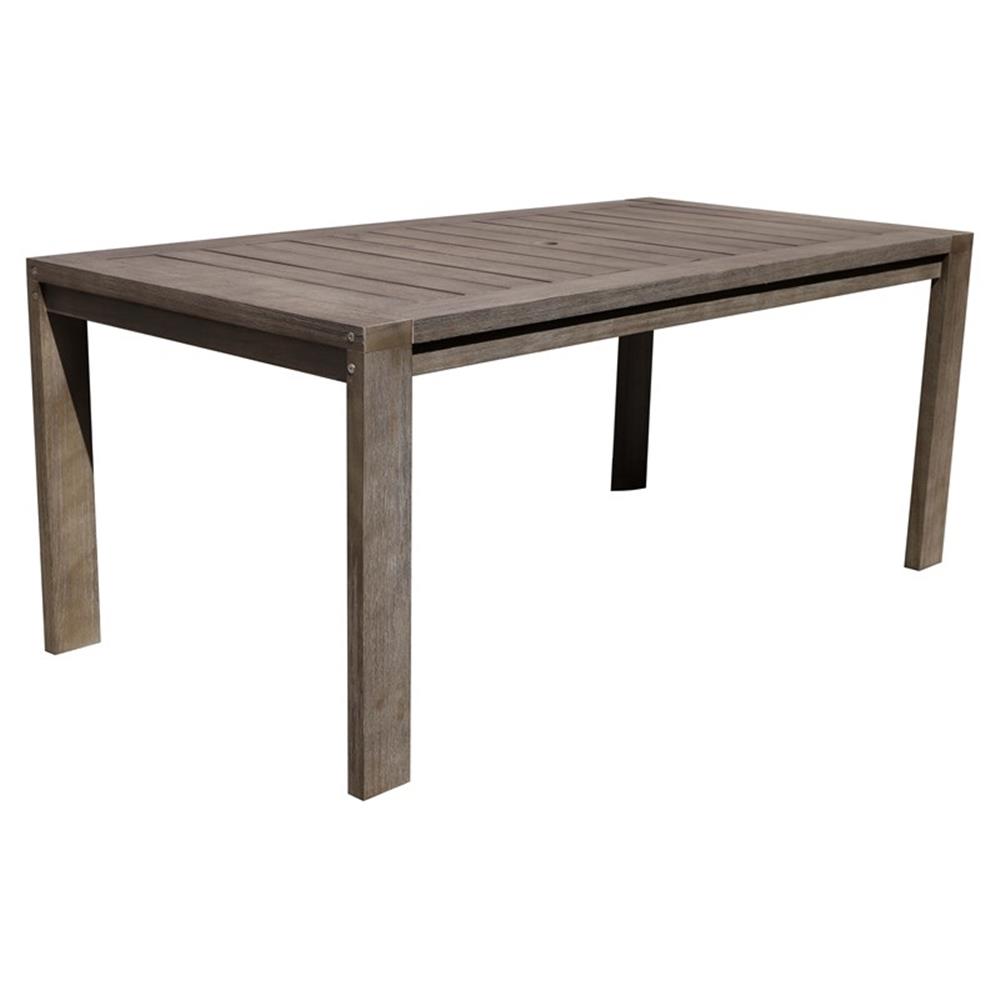 Pemberly Row 30×70″ Modern Eucalyptus Wood Dining Table in Brown Finish