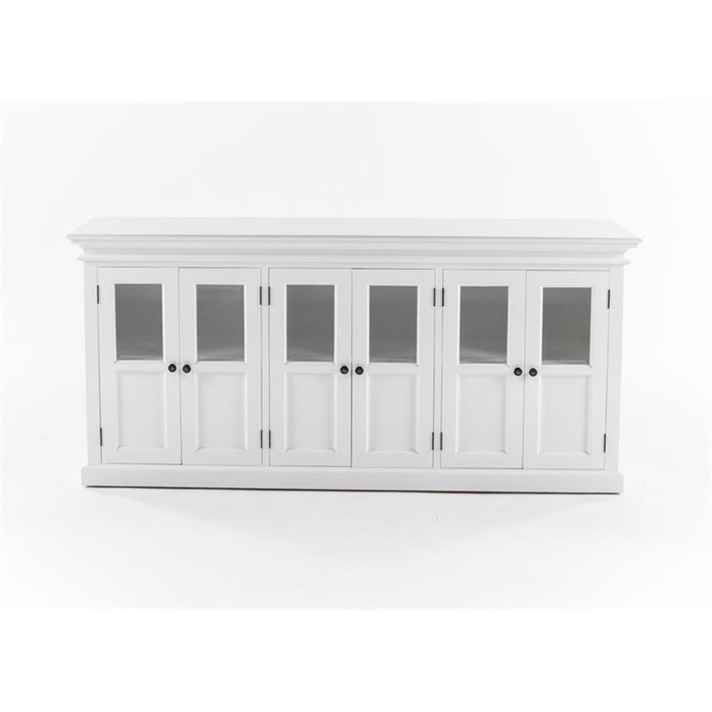 Hutch Unit with 6 Glass Doors Solid Wood Halifax in White