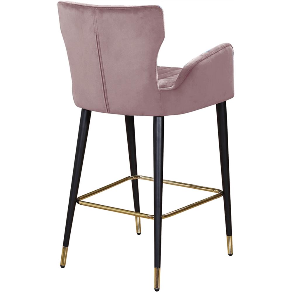 Meridian Furniture Luxe 27.6″H Velvet Counter Stool – Pink/Black/Gold (Set of 2)