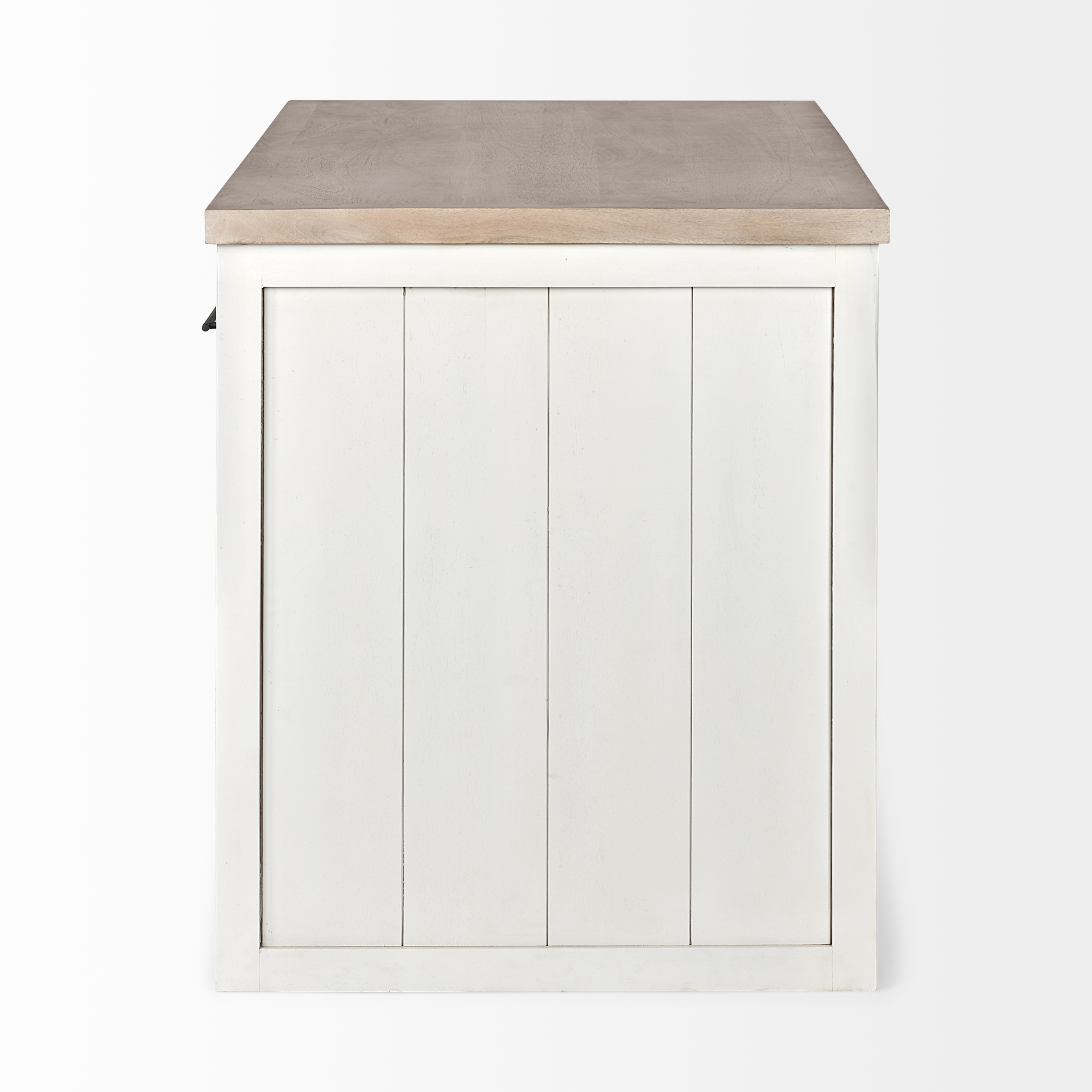Mercana Fairview II Solid Wood Kitchen Island in White and Brown
