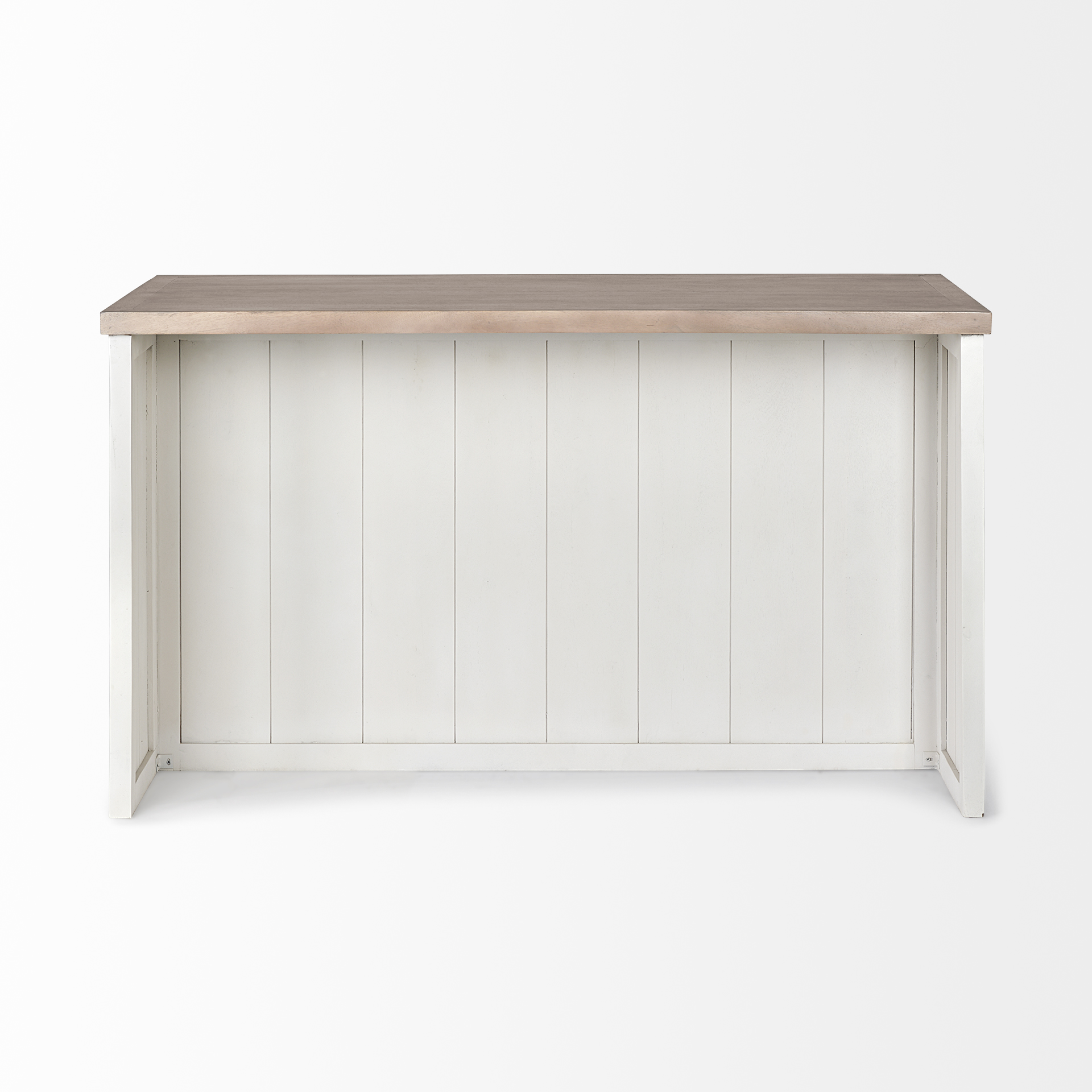 Mercana Fairview II Solid Wood Kitchen Island in White and Brown