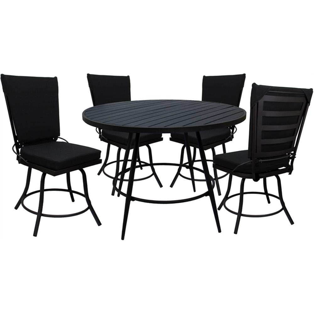 Outdoor or Indoor Patio Dining Set – Jamey without Arms – Black – Black