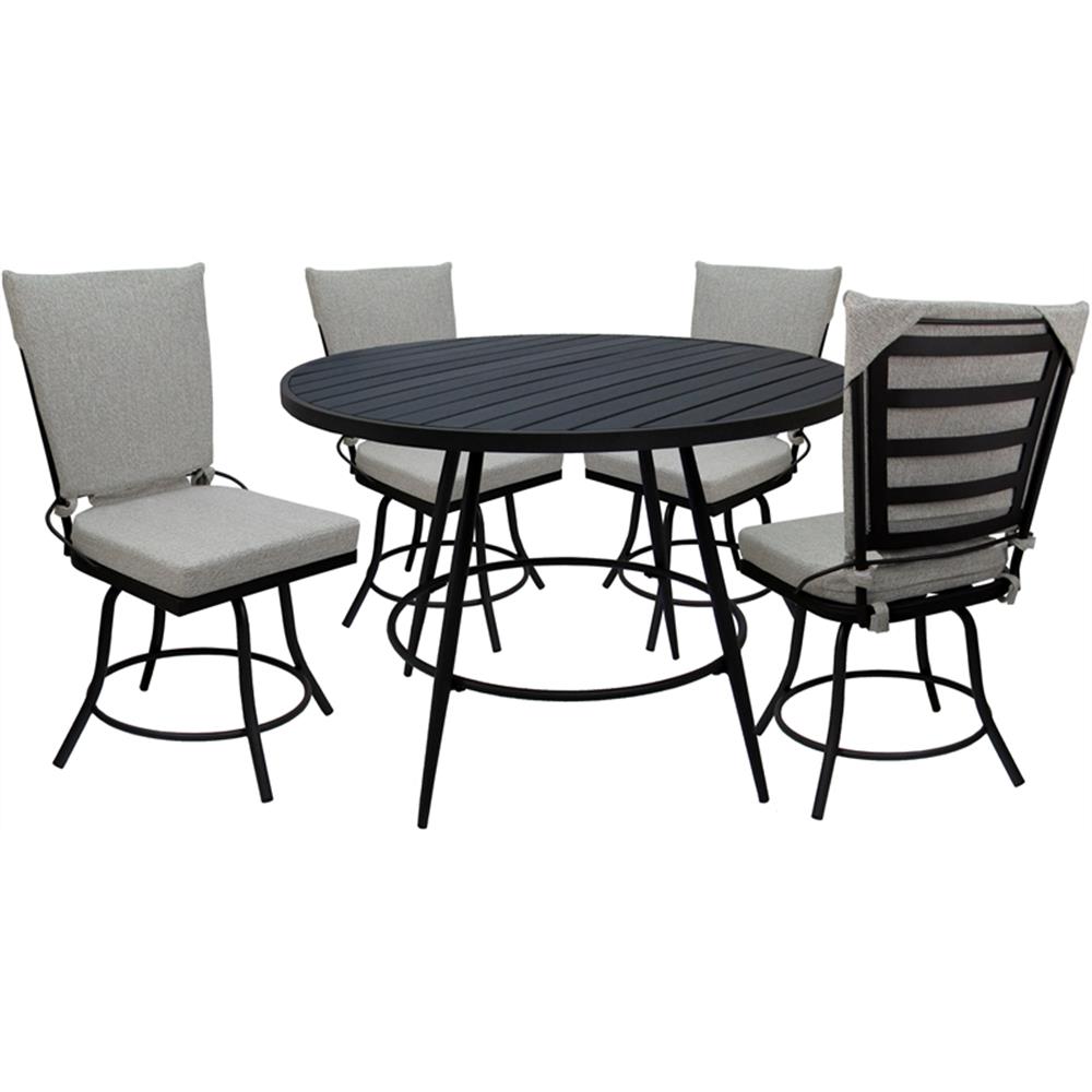 Outdoor or Indoor Patio Dining Set – Jamey without Arms – White – Black