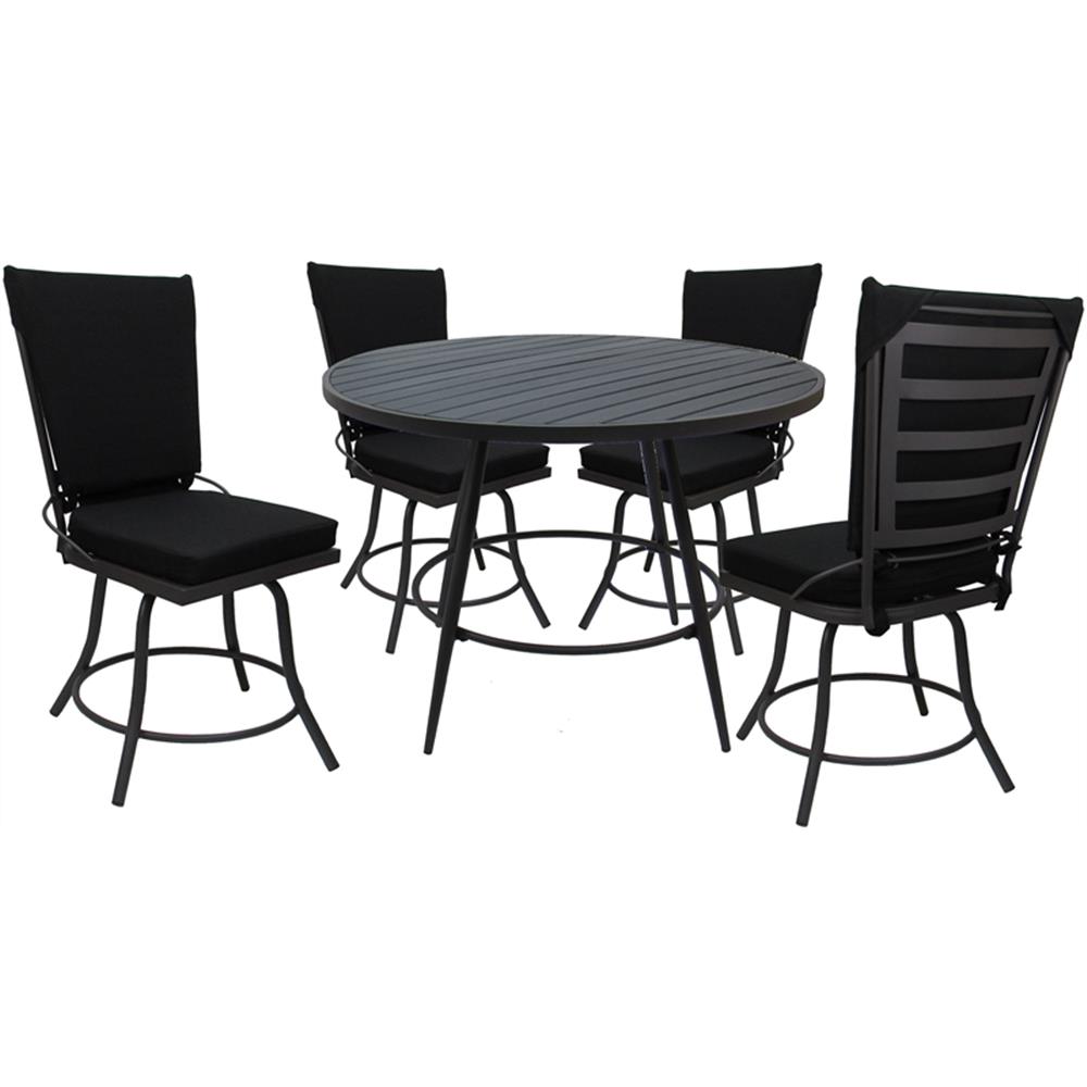 Outdoor or Indoor Patio Dining Set – Jamey without Arms – Black – Gray