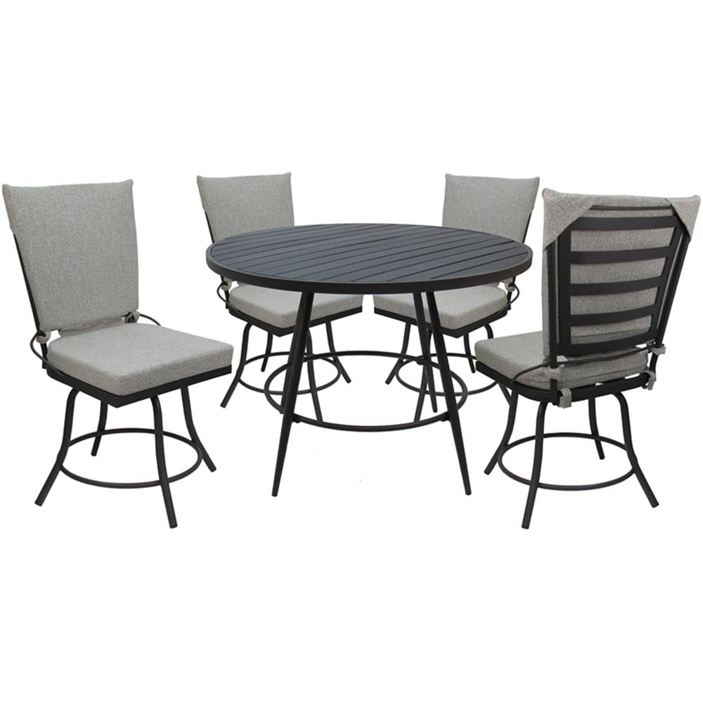 Outdoor or Indoor Patio Dining Set – Jamey without Arms – White – Gray