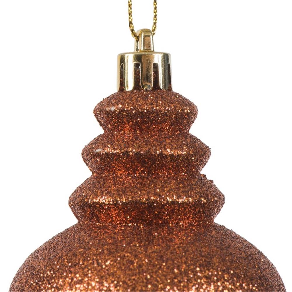 Vickerman 7" Plastic 4-Finish Finial Ornaments in Copper (Set of 8) - Picture 3 of 8