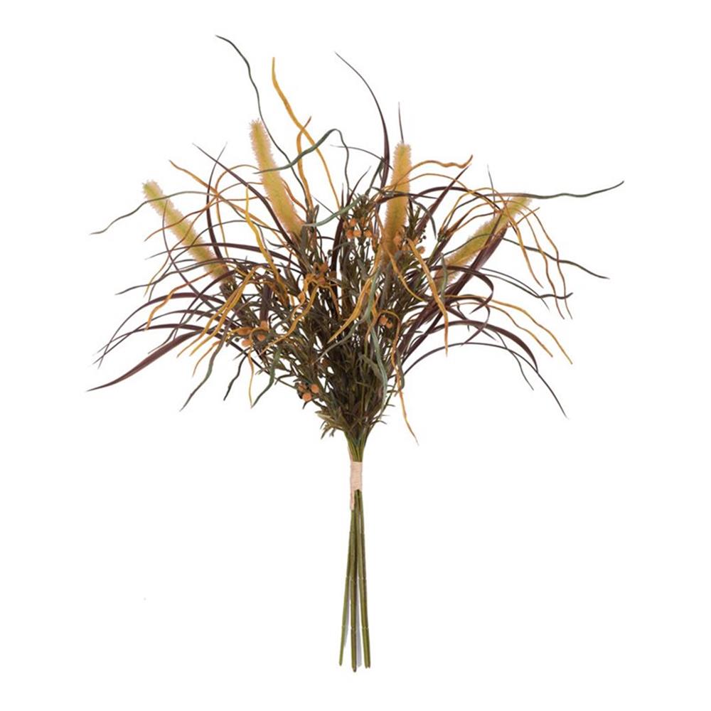 Vickerman 27″ Plastic Artificial Euphorbia Onion Grass Bush in Green/Yellow