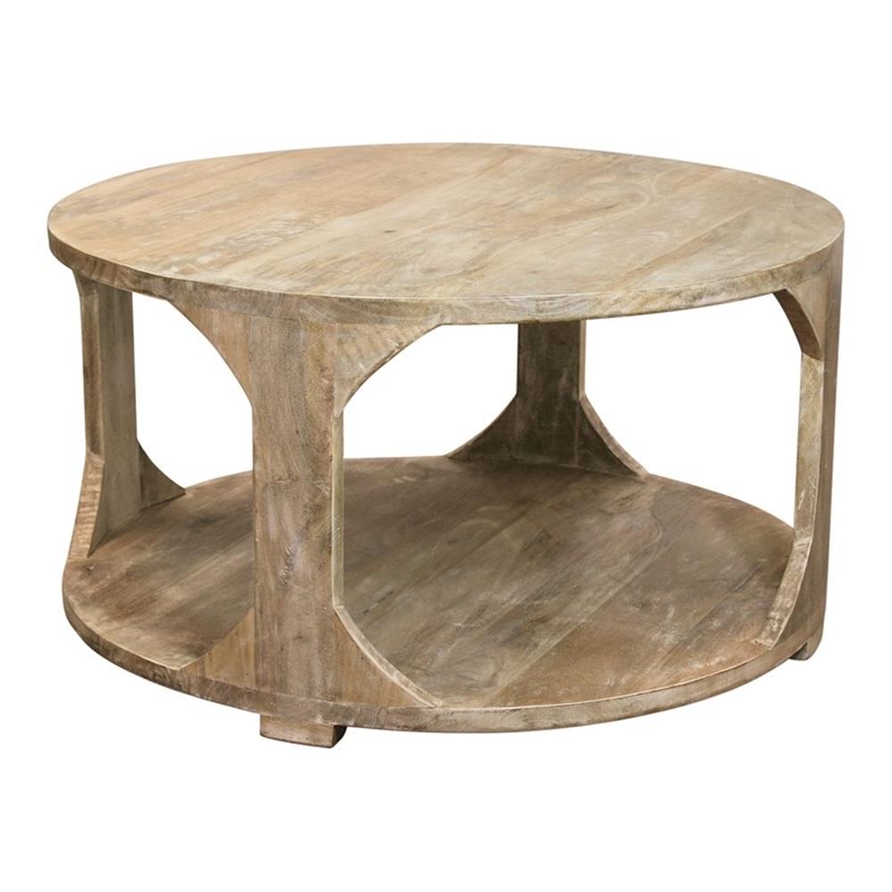 Jenna Cocktail Table 2-Piece Set in Coastal Natural Finish on Solid ...