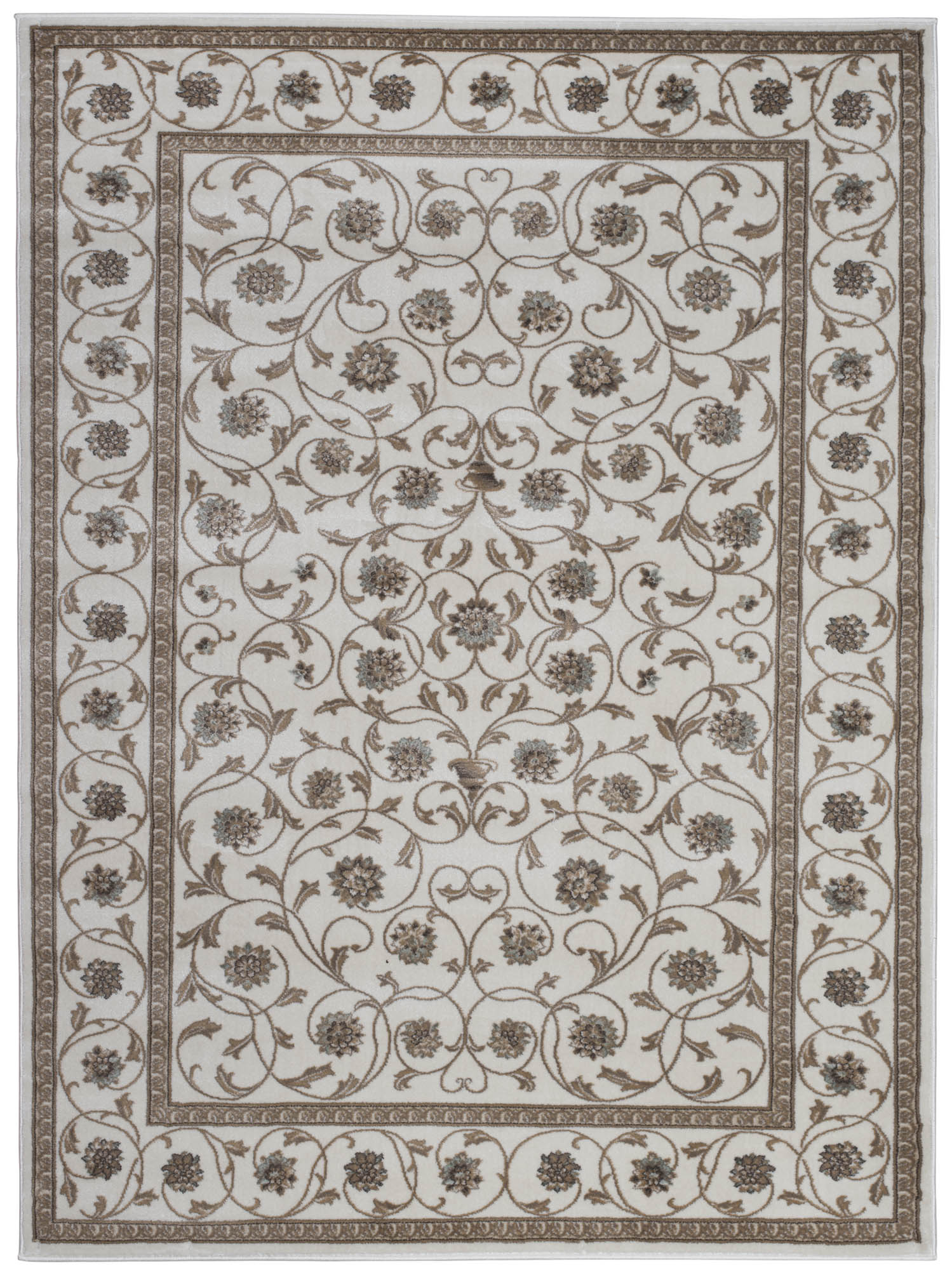 Radici USA Pisa Traditional Vine Floral Bone White Rectangular Polypropylene …