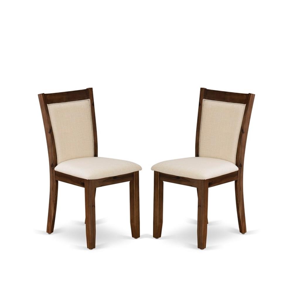 East West Furniture 3-Piece Kitchen Set in Antique Walnut/Light Beige