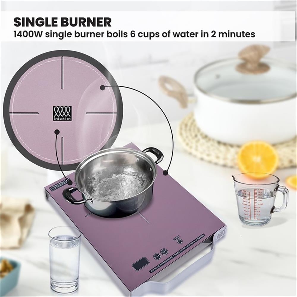 Equator 11 Zoll tragbares einflammiges Induktionskochfeld - mit Griff in Schwarz - Bild 8 von 14