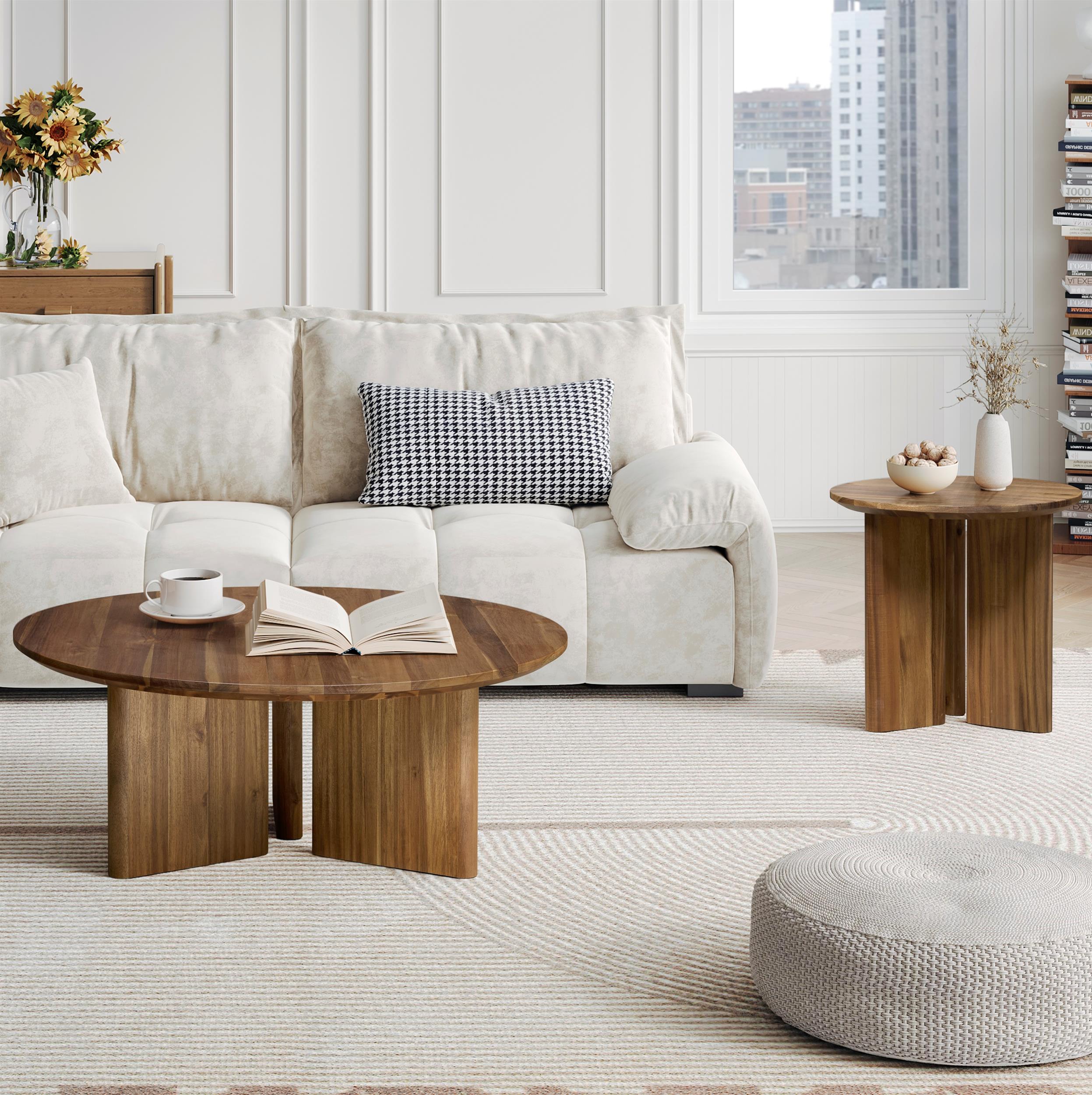 New Pacific Direct Petrilio KD Side/End Table in Hazelnut Brown