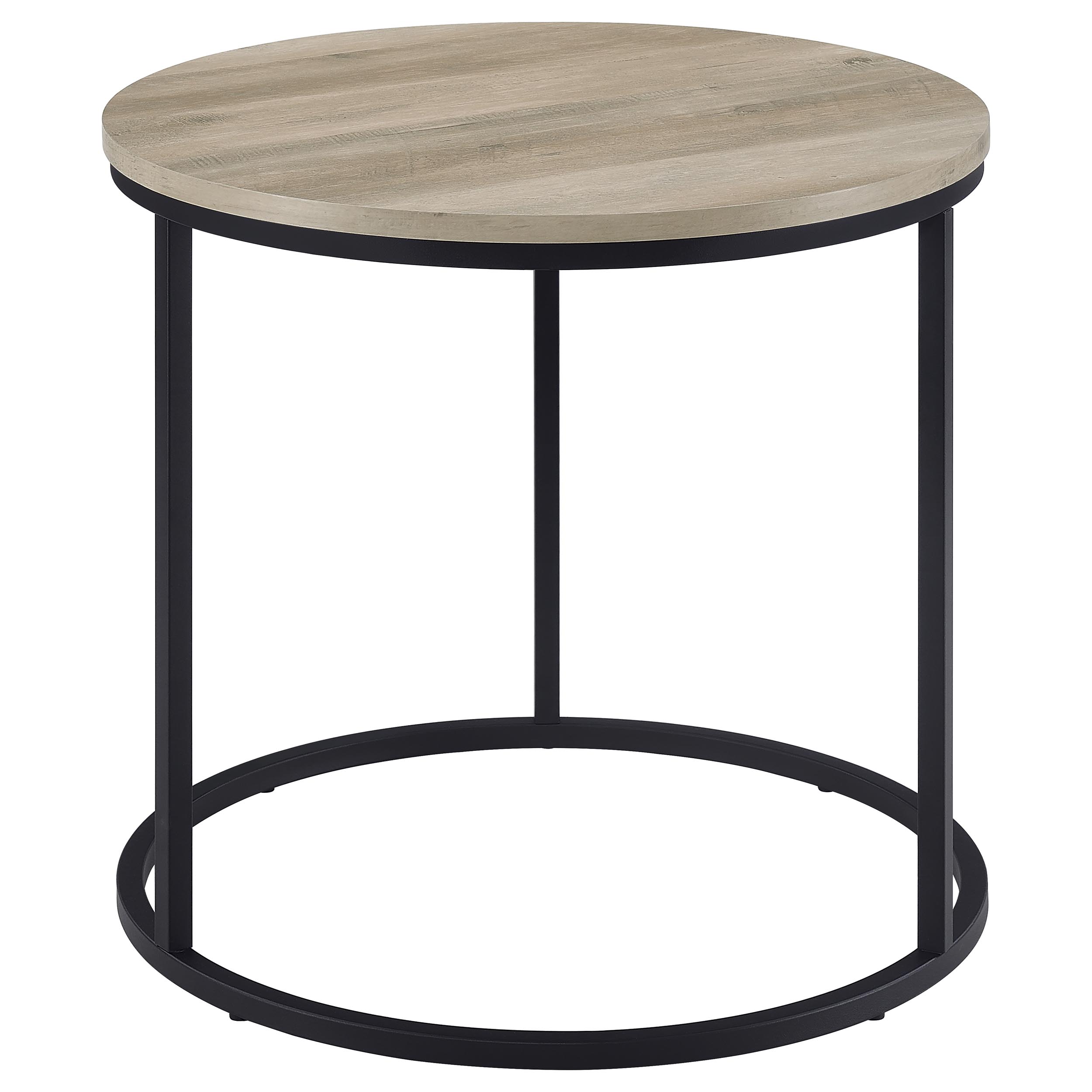 Coaster Lainey Round Engineered Wood Side End Table in Distressed Pine