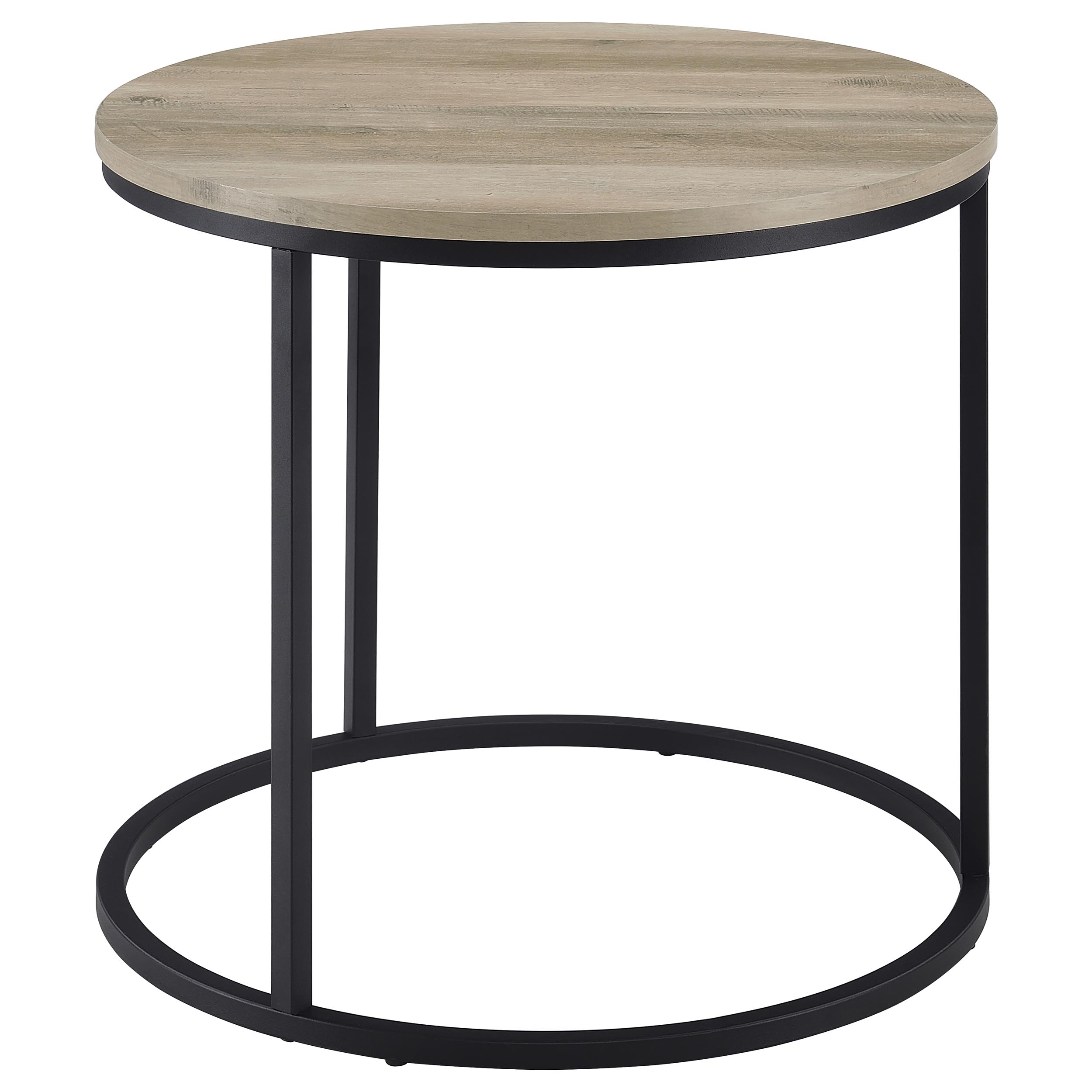 Coaster Lainey Round Engineered Wood Side End Table in Distressed Pine