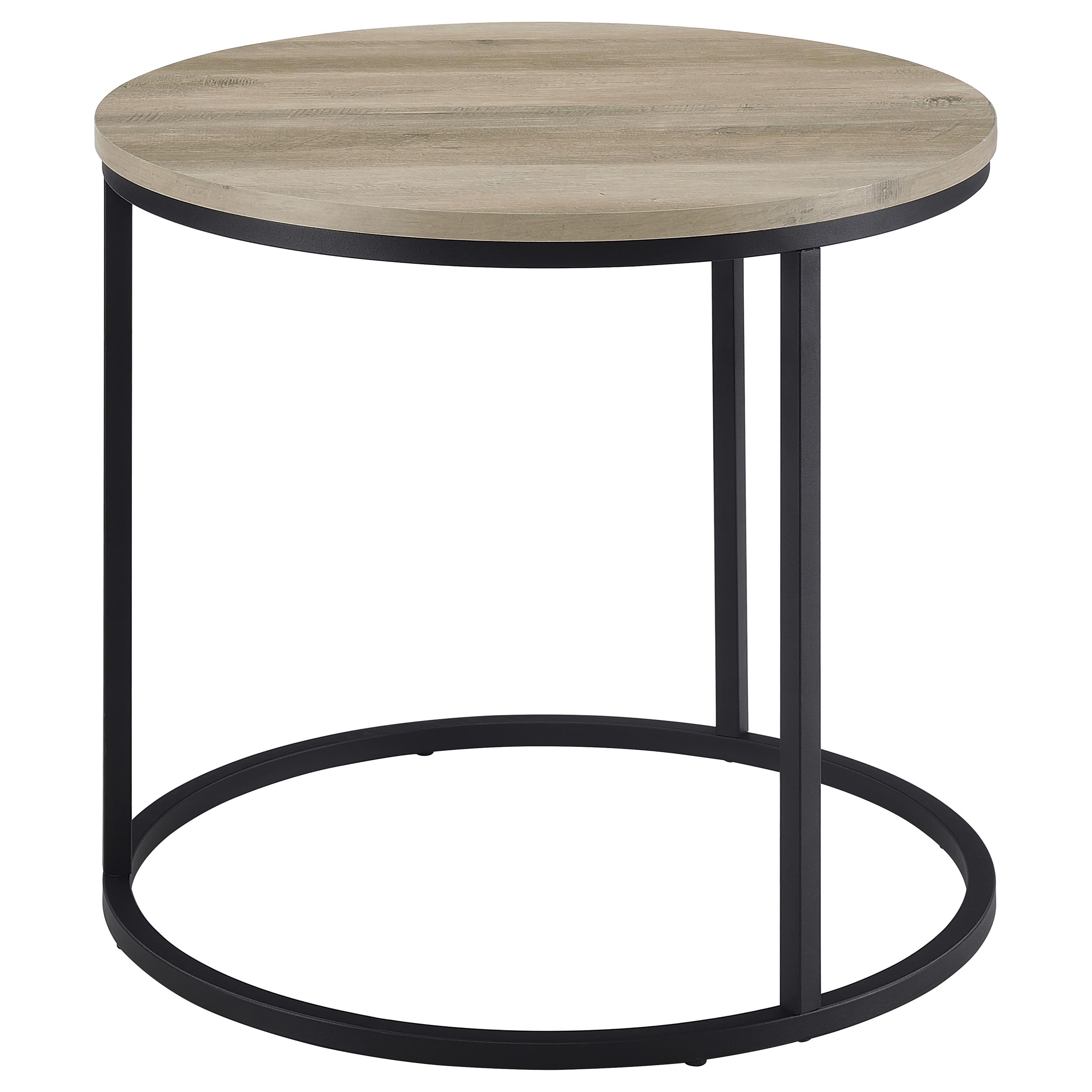 Coaster Lainey Round Engineered Wood Side End Table in Distressed Pine
