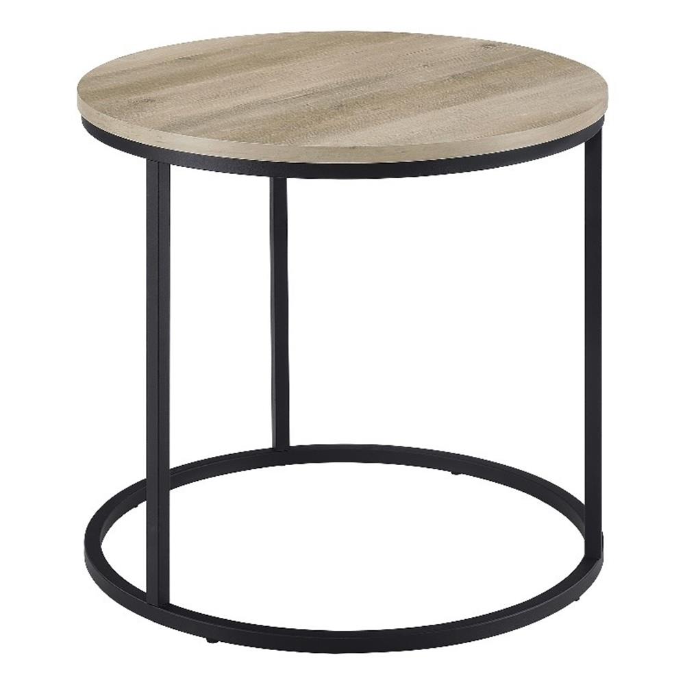 Coaster Lainey Round Engineered Wood Side End Table in Distressed Pine