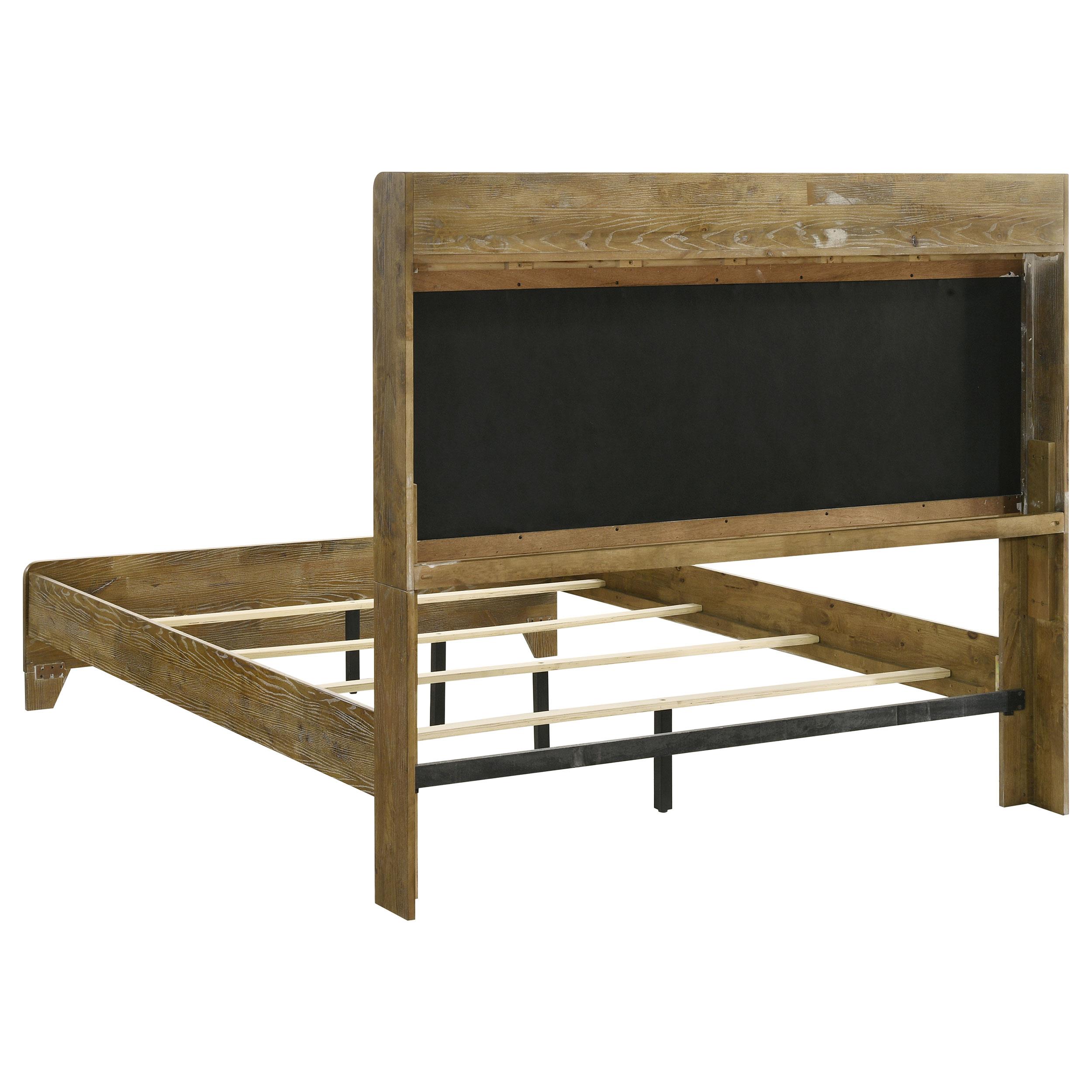 Coaster Henderson 57" Rustic Wood Eastern King Bookcase Bed in Medium Oak/Gray product image view 5