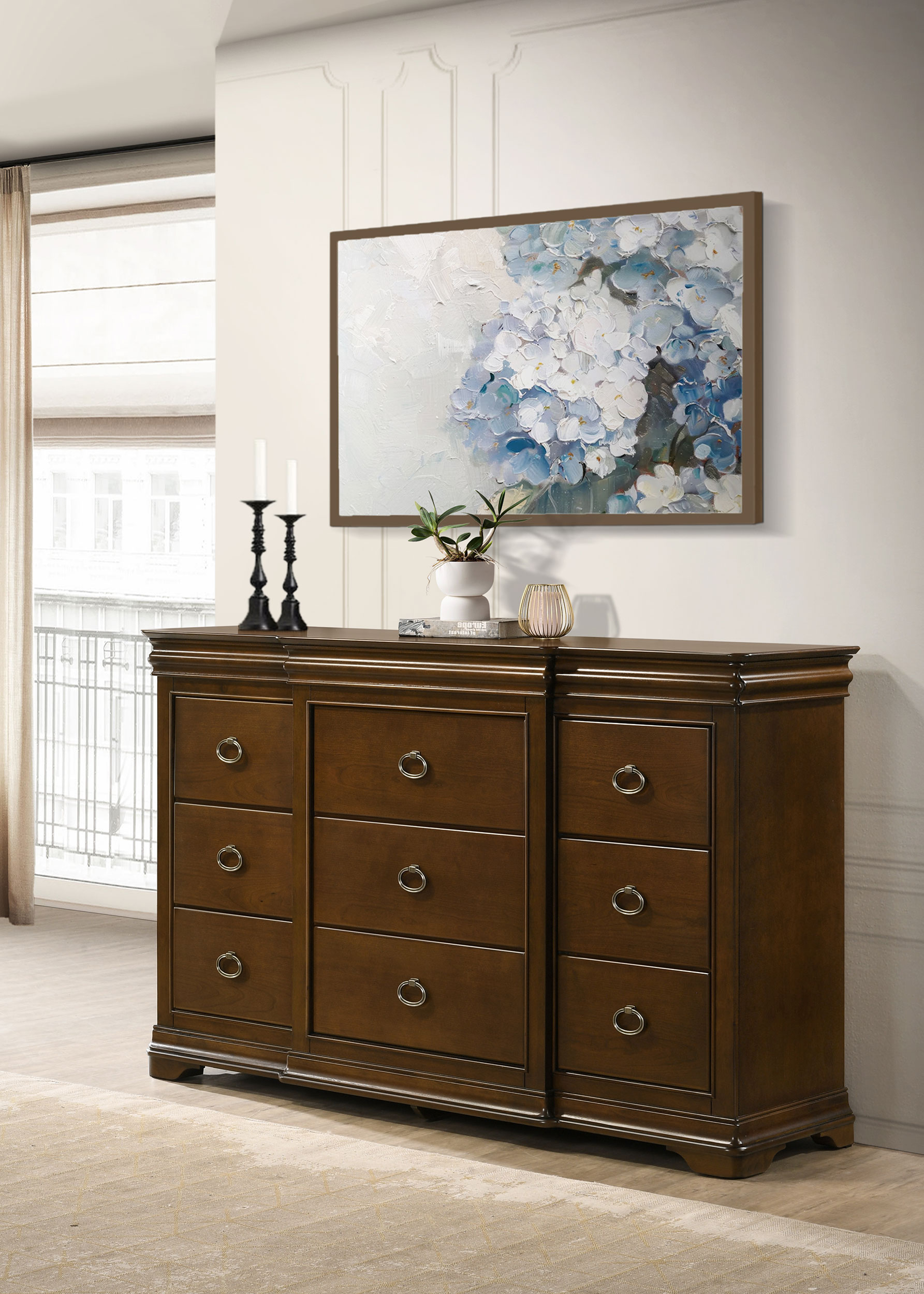 brown cherry dresser Homelegance Mayville 6 Drawer Dresser in Brown Cherry 2147-5